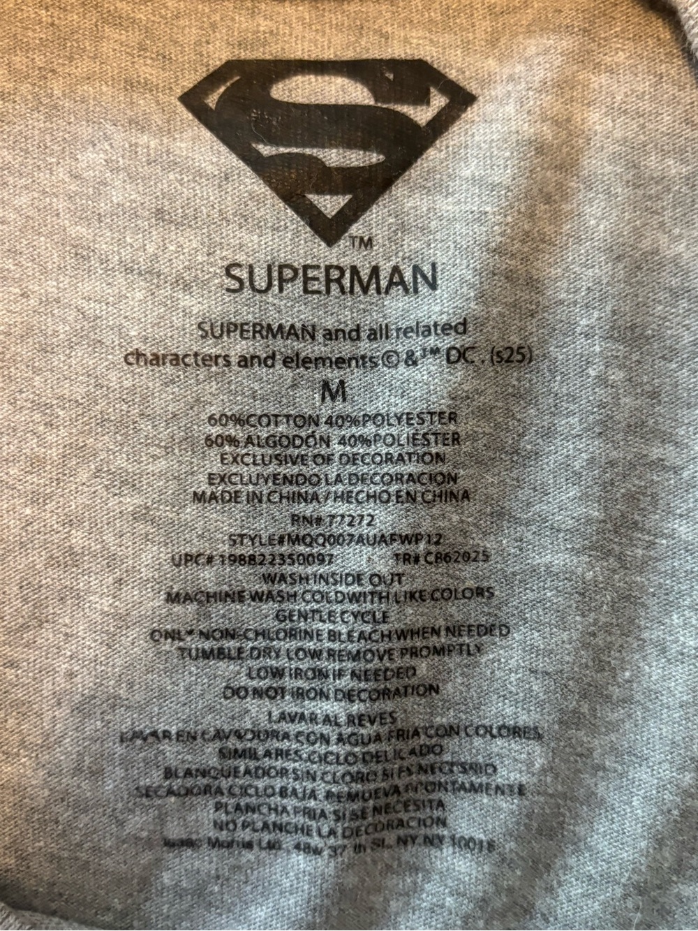 DC Comics Gray 'So Fly' Superman Short Sleeve Tee - Picture 3 of 3